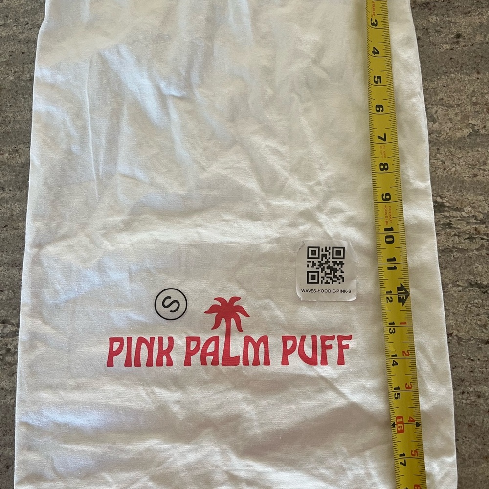 Pink Palm Puff White Bag